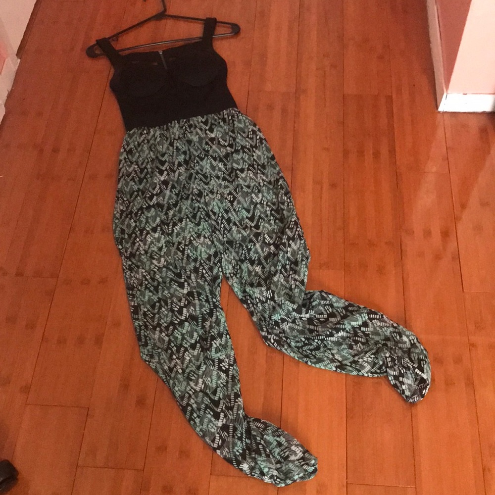 Black and Green Jumpsuit NWOT